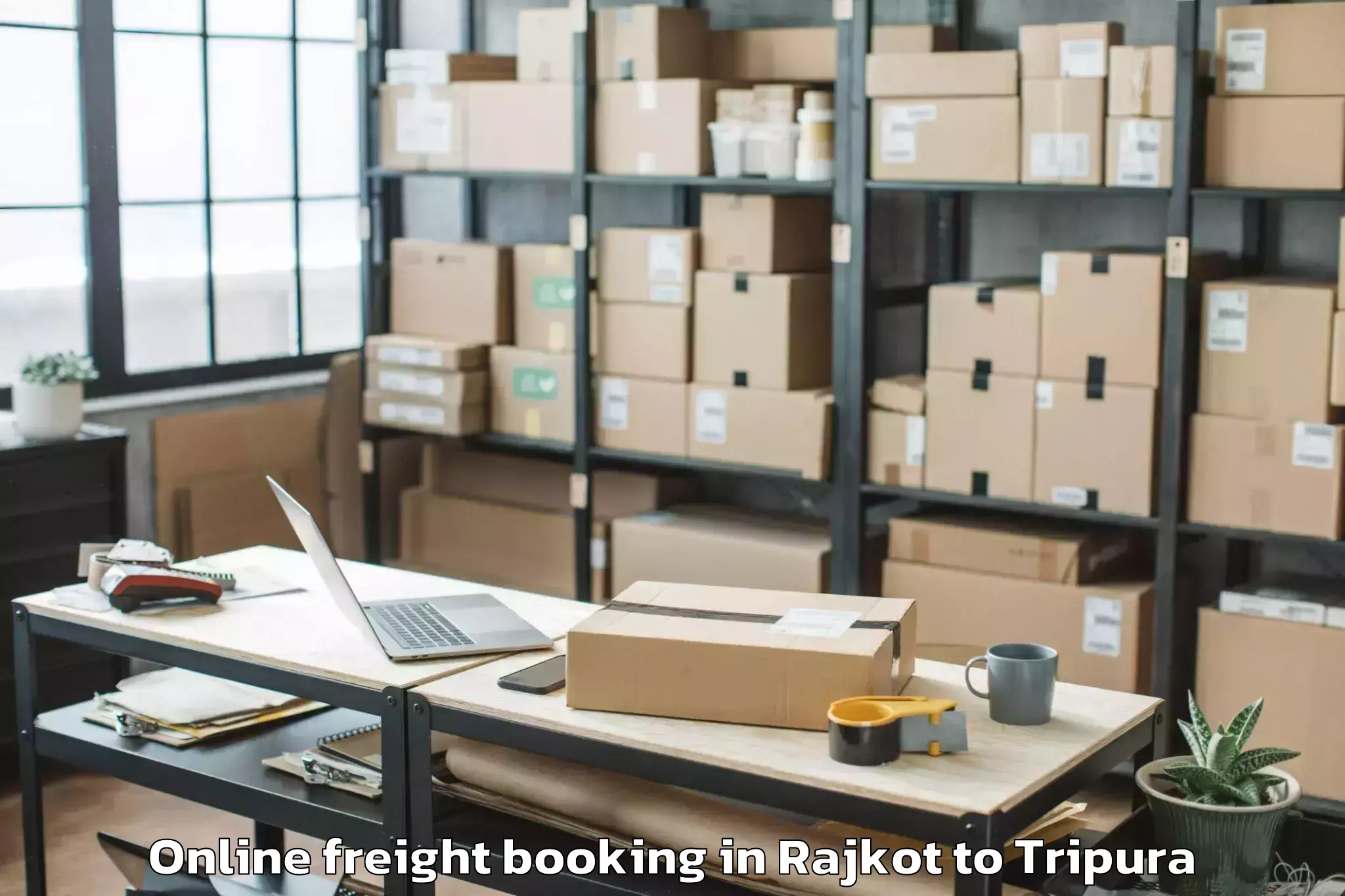 Affordable Rajkot to Jampuijala Online Freight Booking